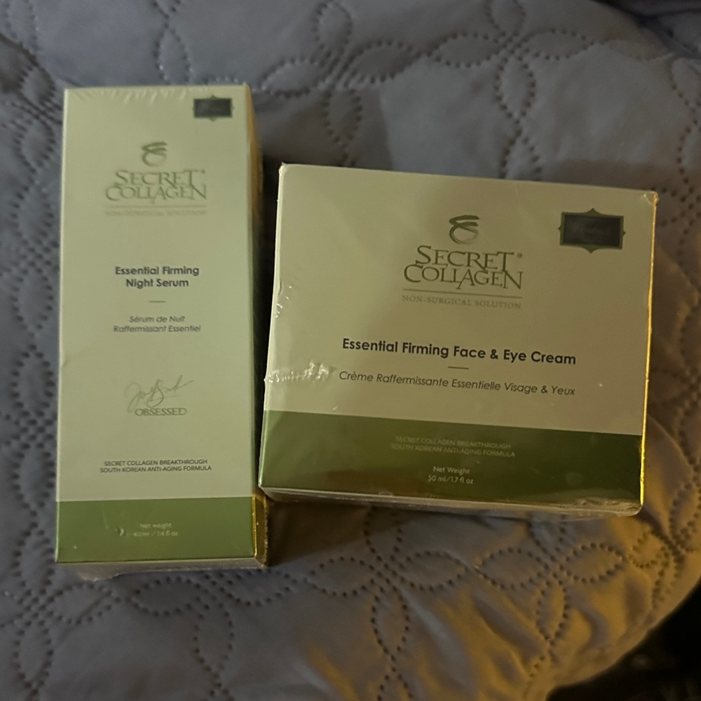Secret Collagen Essential Firming Face & Eye Cream - Green/White